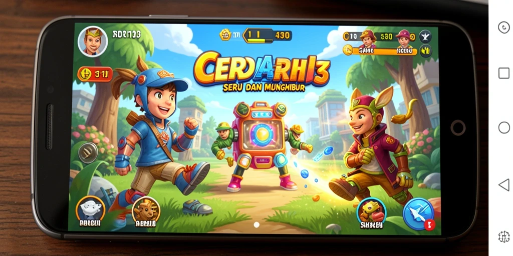 Tampilan gameplay CERI123 yang penuh warna dan mendebarkan.