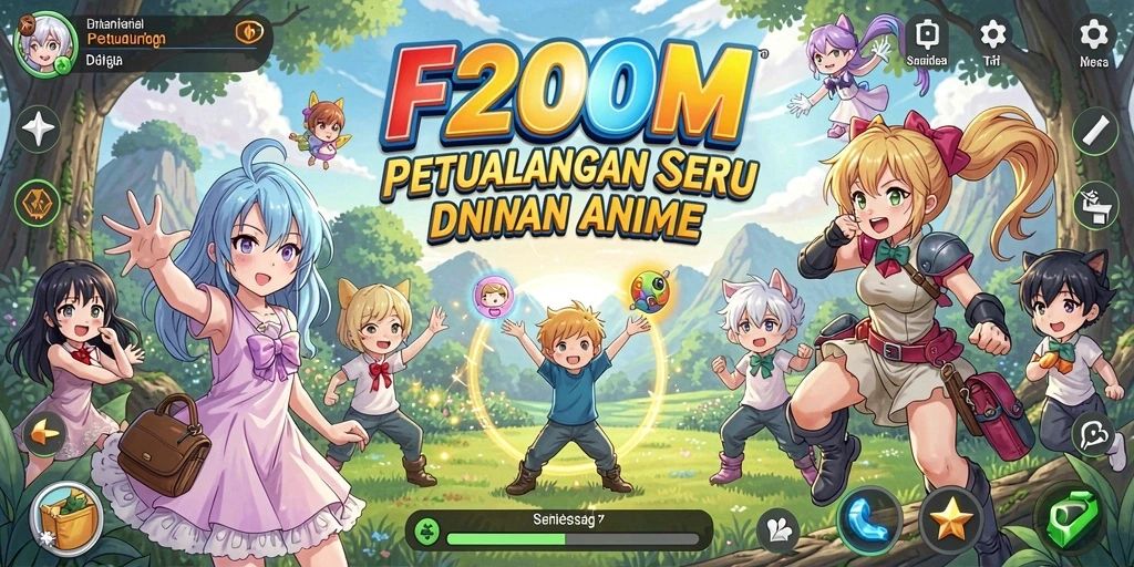 Tampilan menarik dari gameplay F200M yang penuh aksi dan karakter anime.