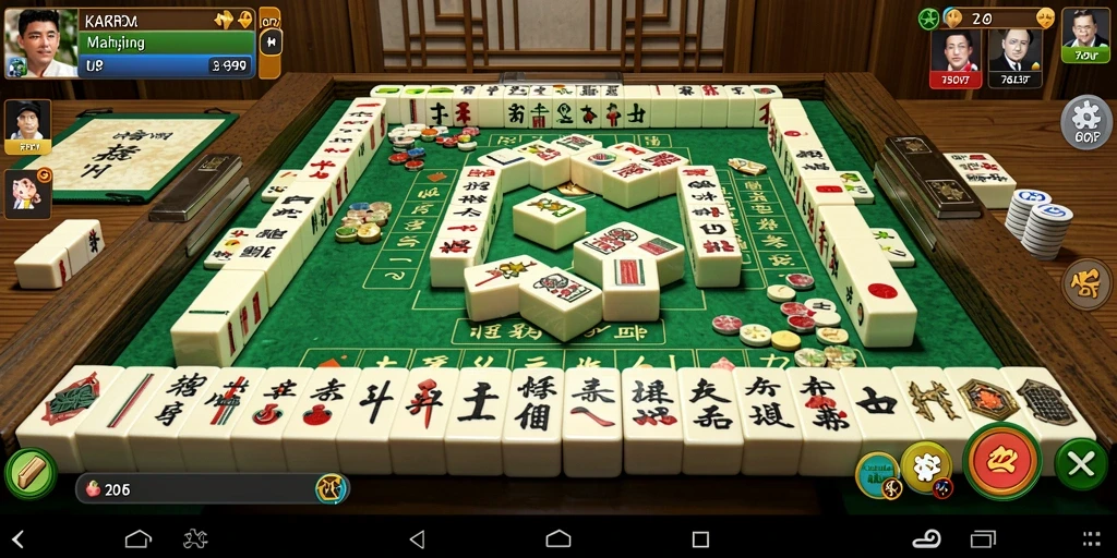 Tampilan gameplay menarik dari KAKRP yang menantang pemain Mahjong.
