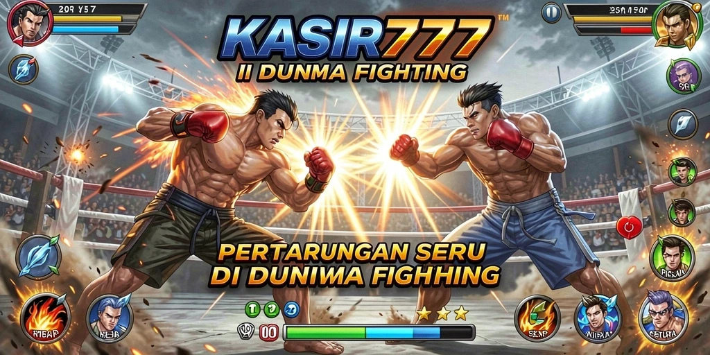 Gameplay KASIR777 menampilkan pertarungan seru di arena.