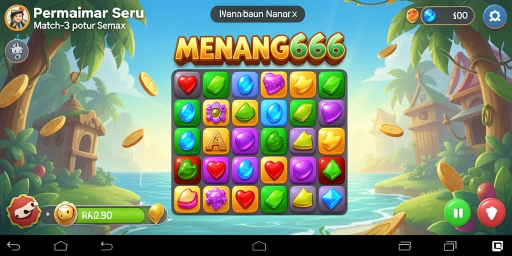 Tampilan gameplay menarik dari MENANG666 saat bermain Match-3.