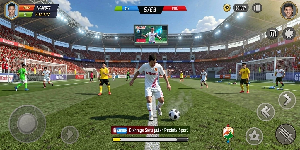Tampilan utama gameplay NGASO77 yang mengasyikkan dan penuh aksi olahraga.