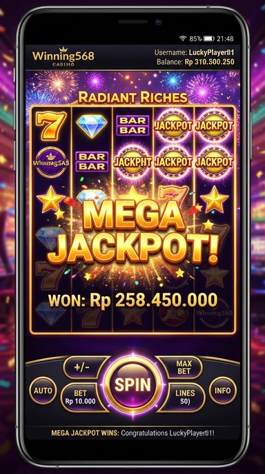 Tampilan antarmuka pengguna dari winning568 yang ramah dan mudah digunakan.